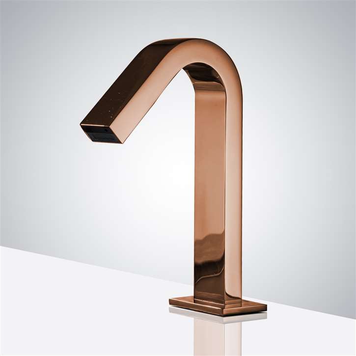 Fontana Atlanta Rose Gold Automatic Sensor Faucet Side View